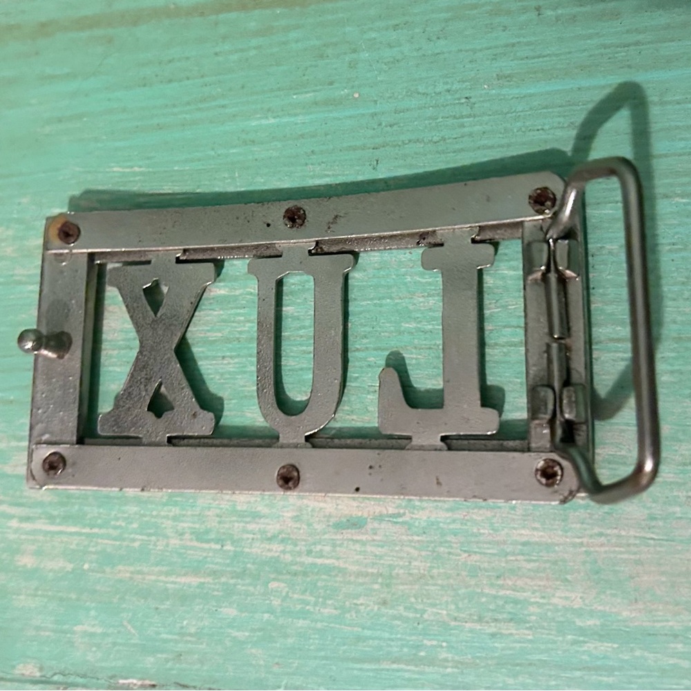 Vintage Lux Silvertone Chrome Custom Name Belt Buckle - Picture 6 of 8